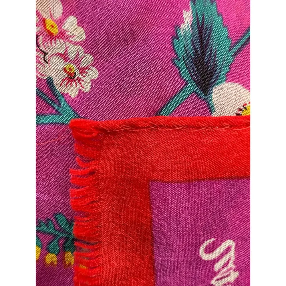 Worthington Vintage Y2K 100% Silk Floral Scarf 52 x 11 Botanical Romantic